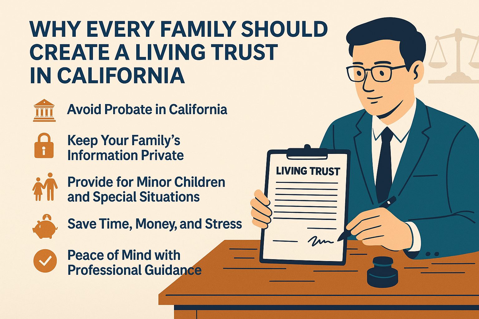 Learn why creating a Living Trust in California is essential to avoid probate, protect privacy, and secure your family's future. Real-life examples included.